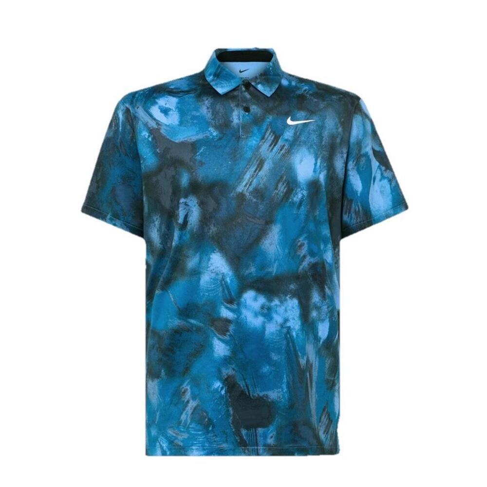 Nike $80 Dri-Fit Tour Fd5935-451 Blue Polo Golf Shirt Men's Size Small